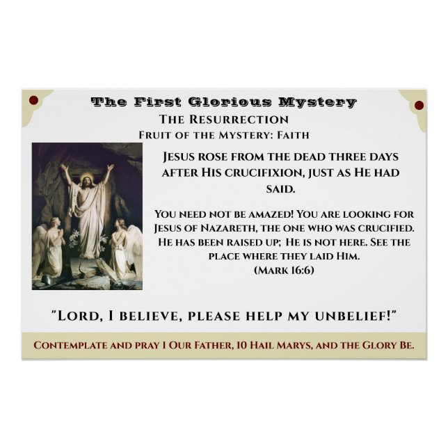 Pôster Primeira Poster de Mistério Glorioso (Frente)