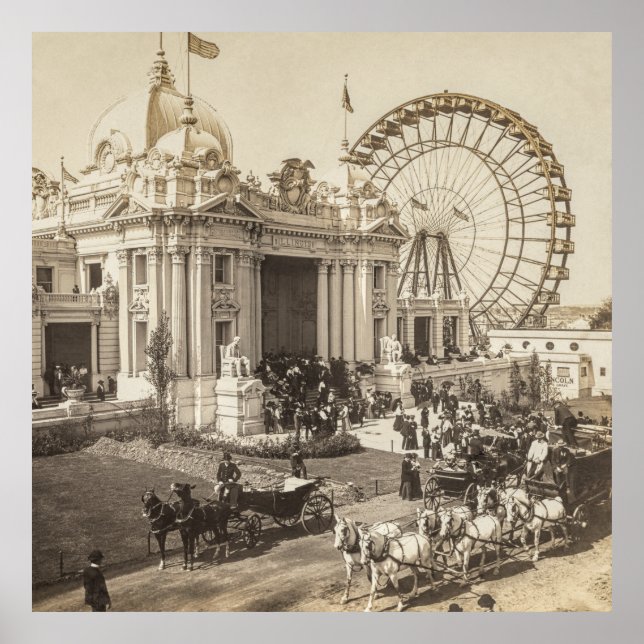 Poster Primeira Roda Ferris Inventada por George Ferris (Frente)