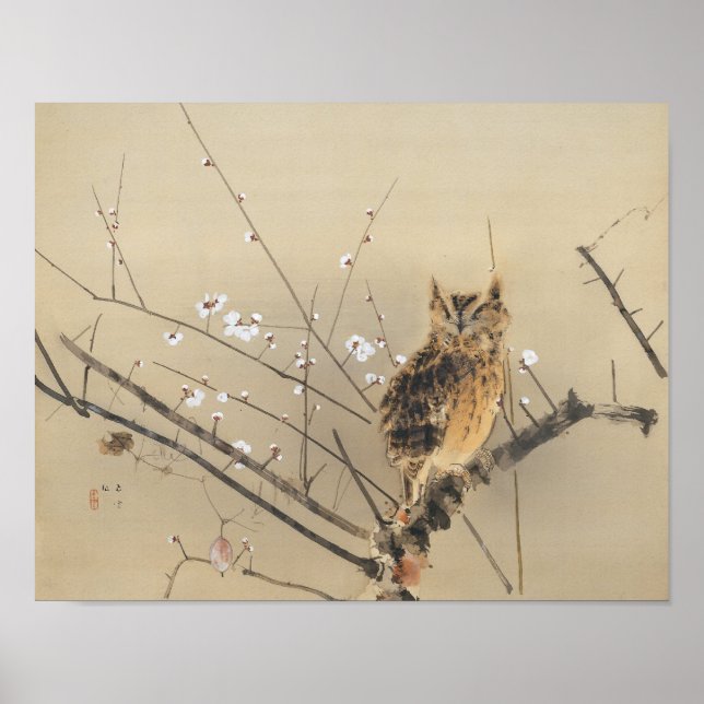 Poster Primeiras Flores de Ameixa por Nishimura Goun, Cor (Frente)