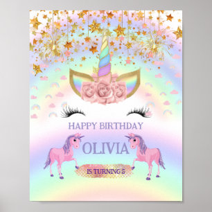 Poster Primeiro aniversario Arco-Íris do Unicórnio