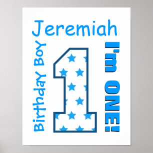 Poster primeiro aniversario Boy Stars Um Ano Nome Persona