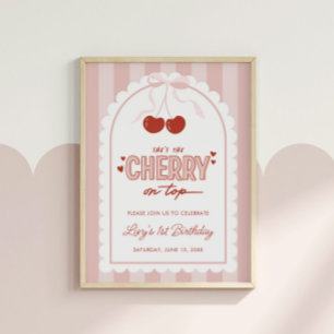 Poster Primeiro aniversario Cherry First Coquette Girls