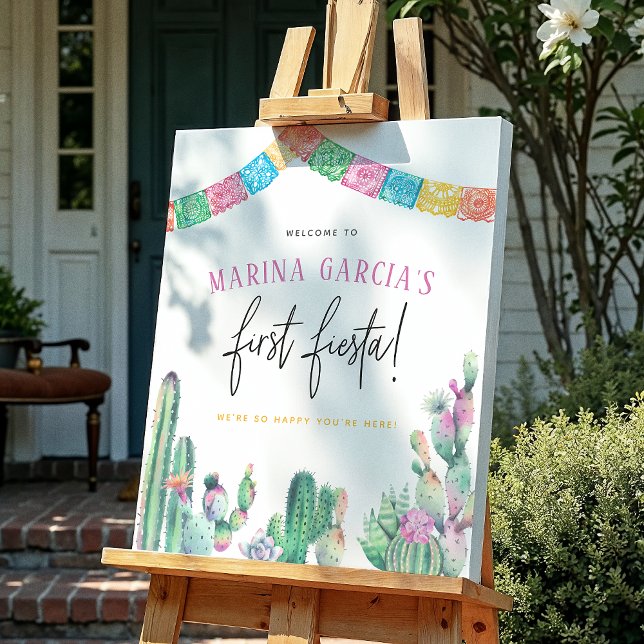 Poster Primeiro aniversário da Fiesta Cactus Girl (Criador carregado)