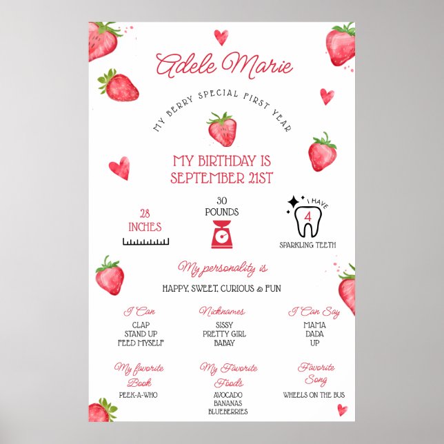 Poster Primeiro Aniversário da Morango (Frente)