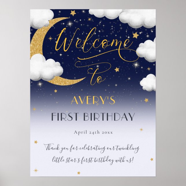 Poster Primeiro aniversario das Estrelas Bonitas Twinkle (Frente)