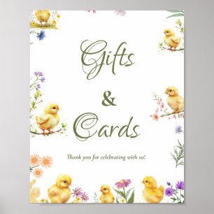 Poster Primeiro aniversario de frango Este Pintinho prese