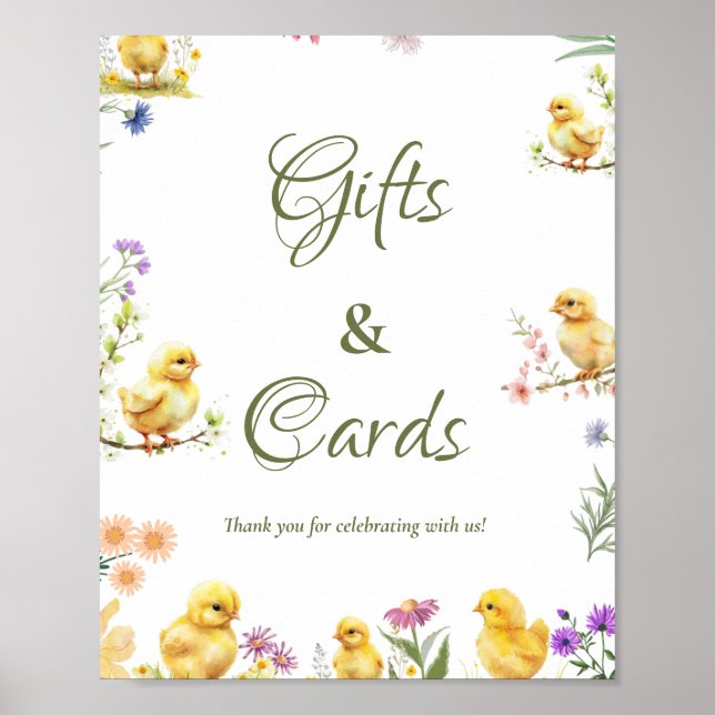 Poster Primeiro aniversario de frango Este Pintinho prese (Frente)