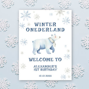 Poster Primeiro aniversario de Urso Polar de Winter Onede