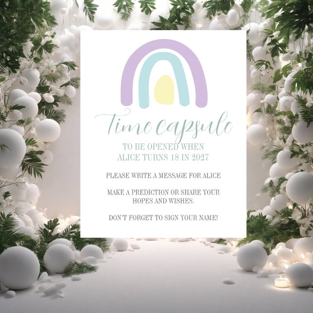 Poster Primeiro aniversario do arco-íris do Pastel Lilac  (Criador carregado)