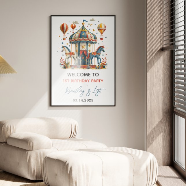 Poster Primeiro Aniversário do Carnaval Cute Moderno Fies (Criador carregado)