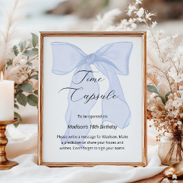 Poster Primeiro aniversario do coquete azul Arco Cápsula