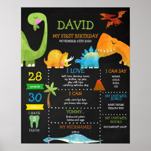 Poster Primeiro Aniversário do Dinossaur - Marco