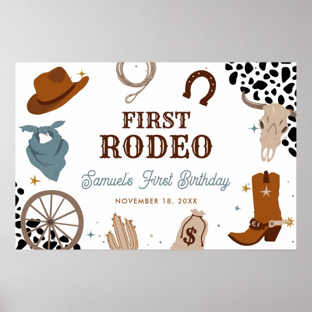 Poster Primeiro Aniversário do Rodeo Ocidental Wild West  (Frente)