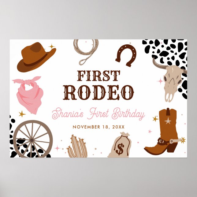 Poster Primeiro Aniversário do Rodeo Ocidental Wild West  (Frente)