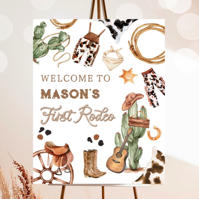 Poster Primeiro Aniversário do Rodeo Wild West Cowboy (Criador carregado)