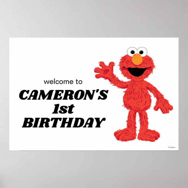 Poster Primeiro aniversario Elmo Simples (Frente)