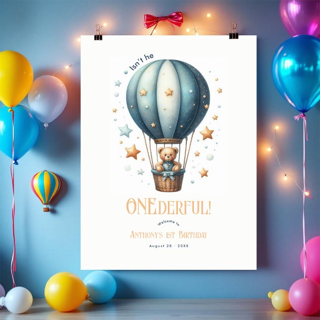 Poster Primeiro aniversário maravilhoso bem-vindo (ONEderful First Birthday Welcome Poster)