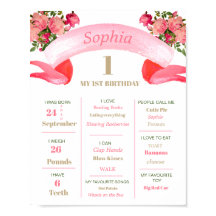 primeiro aniversario Milestone Floral Dourado Rosa