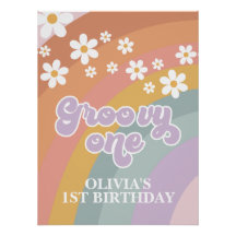 Primeiro aniversario Retro Arco-Íris Um