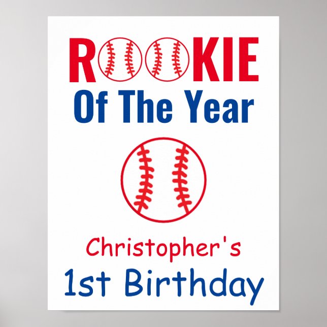 Poster Primeiro aniversario Rookie Baseball (Frente)