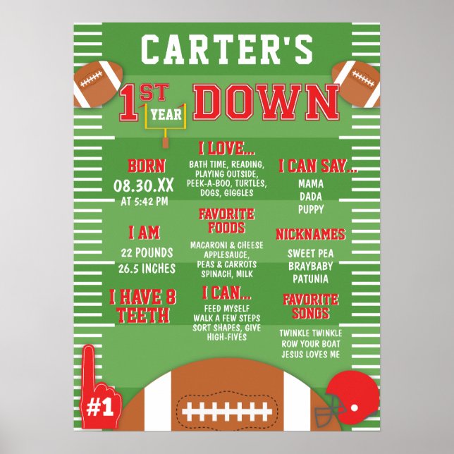 Poster Primeiro Ano Em Espuma De primeiro aniversario Ver (Frente)