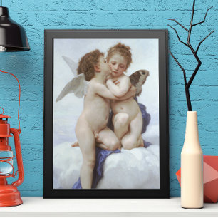 Pôster Primeiro beijo de Bouguereau, Anjos Vitorianos Vin