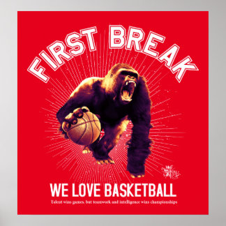Poster Primeiro Break, Love Basball, gorila (verme branco