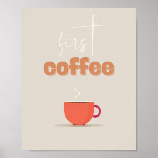 Poster Primeiro Cartaz de Café – Arte de Cozinha de Xícar