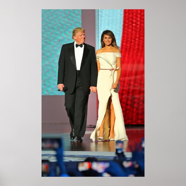 Pôster Primeiro Casal Donald e Melania Trump Liberty Ball (Frente)