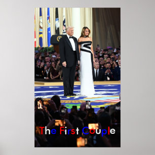 Poster Primeiro Casal Donald e Melania Trump Liberty Ball