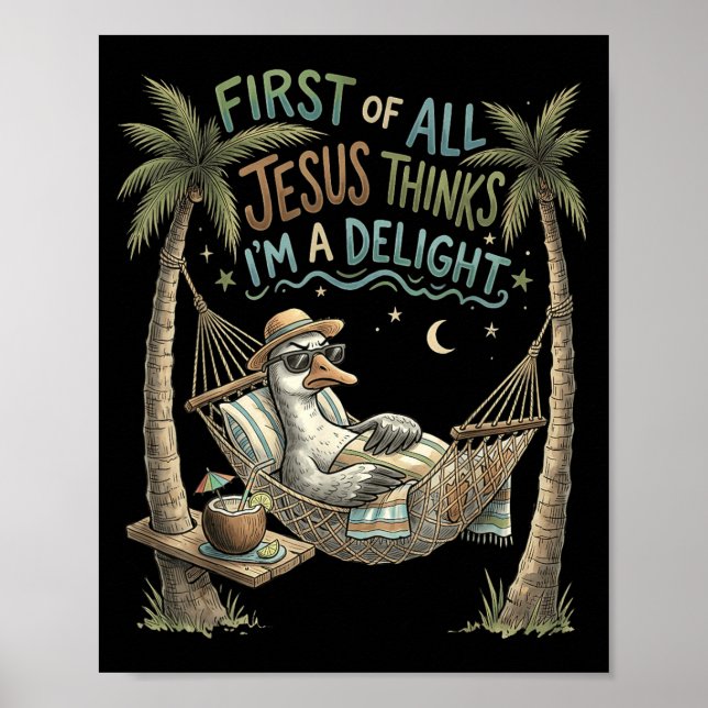 Poster Primeiro De Jesus Acha Um Design De Ganso Encantad (Frente)