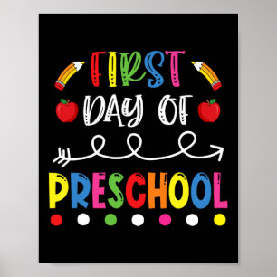 Poster Primeiro Dia Da Pré-Escola De Volta Ao Ensino De P