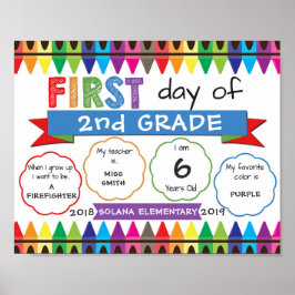 Poster Primeiro dia de aula - Assine de volta aos lápis d