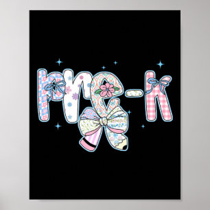 Poster Primeiro dia de aula pré-k Coquette Preppy Lápis F