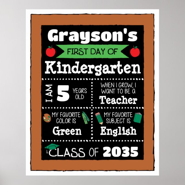 Poster Primeiro dia de aula simboliza arte estudantil - v (Frente)