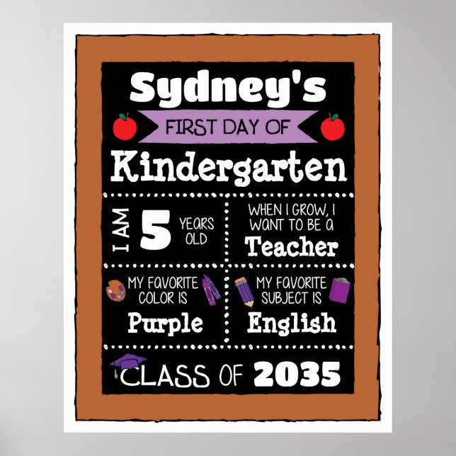 Poster Primeiro dia de aula sinaliza arte estudantil - ro (Frente)