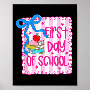 Poster Primeiro Dia De Escola Coquette Menina Lápis De Vo