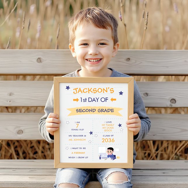 Poster Primeiro dia de escola para meninos (Criador carregado)