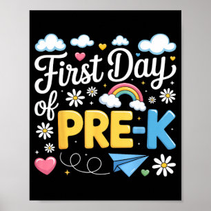 Poster Primeiro dia de pré-escola de volta às aulas pré-j