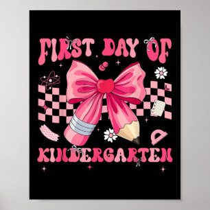 Poster Primeiro Dia Do Jardim De Infância Laço Coquete Lá