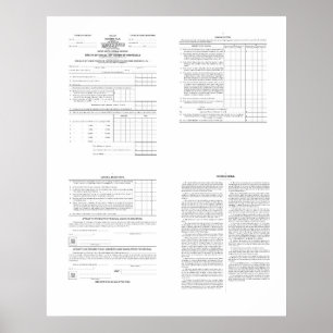 Poster Primeiro Formulário de Imposto de Renda 1040 da Am