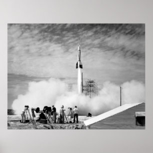 Pôster Primeiro lançamento de Rocket, Cabo Canaveral,
