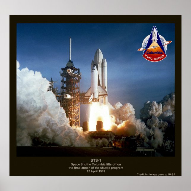 Poster Primeiro lançamento do Shuttle de Espaço STS-1 Col (Frente)