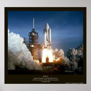 Poster Primeiro lançamento STS-1 Colômbia do vaivém
