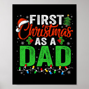 Poster Primeiro Natal Como Pai De Luzes Xmas Novo papai C