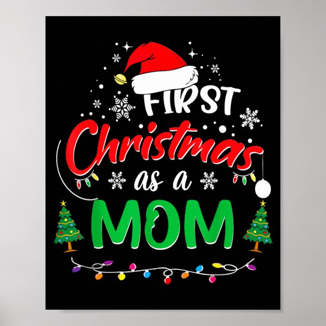 Poster Primeiro Natal como uma Mamãe 1º Natal Combinando  (Frente)