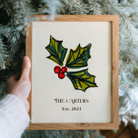 Primeiro Natal Nova Casa Holly Berries Keepsasasak