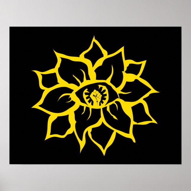 Poster primeiro olho da flor em protesto (Frente)