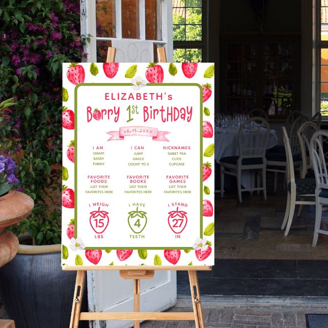 Poster Primeiro primeiro aniversario do Strawberry Berry (Criador carregado)