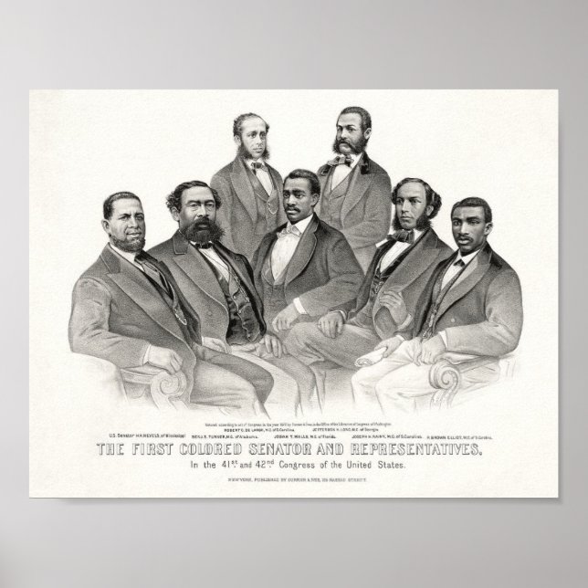 Poster Primeiro Senador e Representantes Colorido, 1872 (Frente)